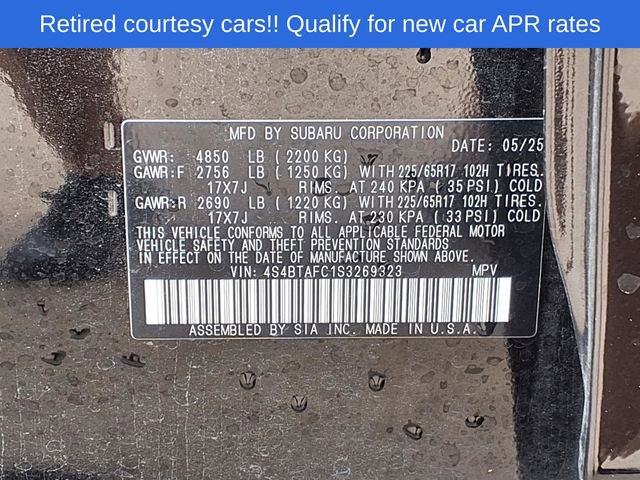 Certified 2025 Subaru Outback Premium w/ Popular Package #1A image 10