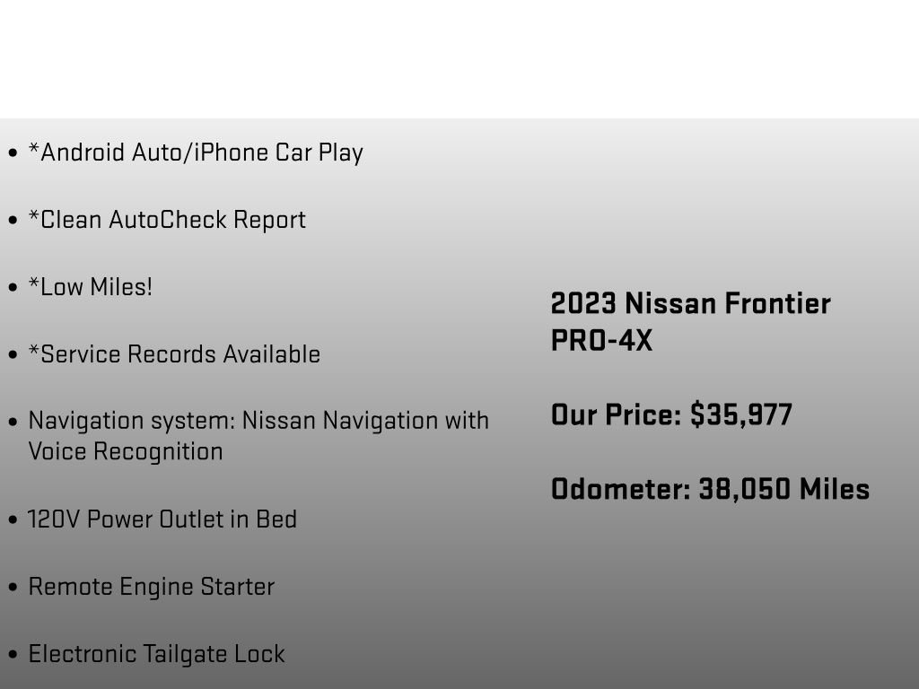 Used 2023 Nissan Frontier PRO-4X w/ Pro Convenience Package image 30