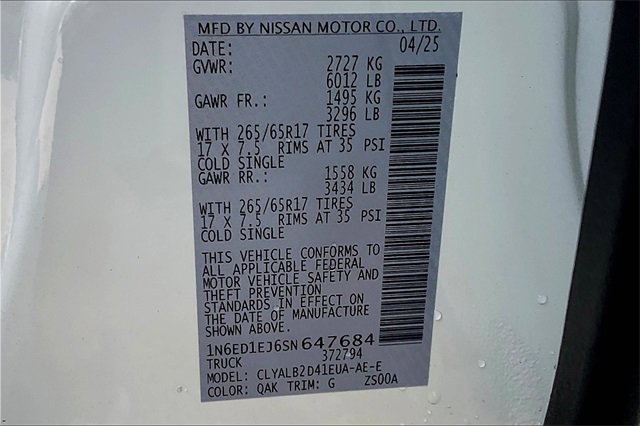 New 2025 Nissan Frontier SV image 15