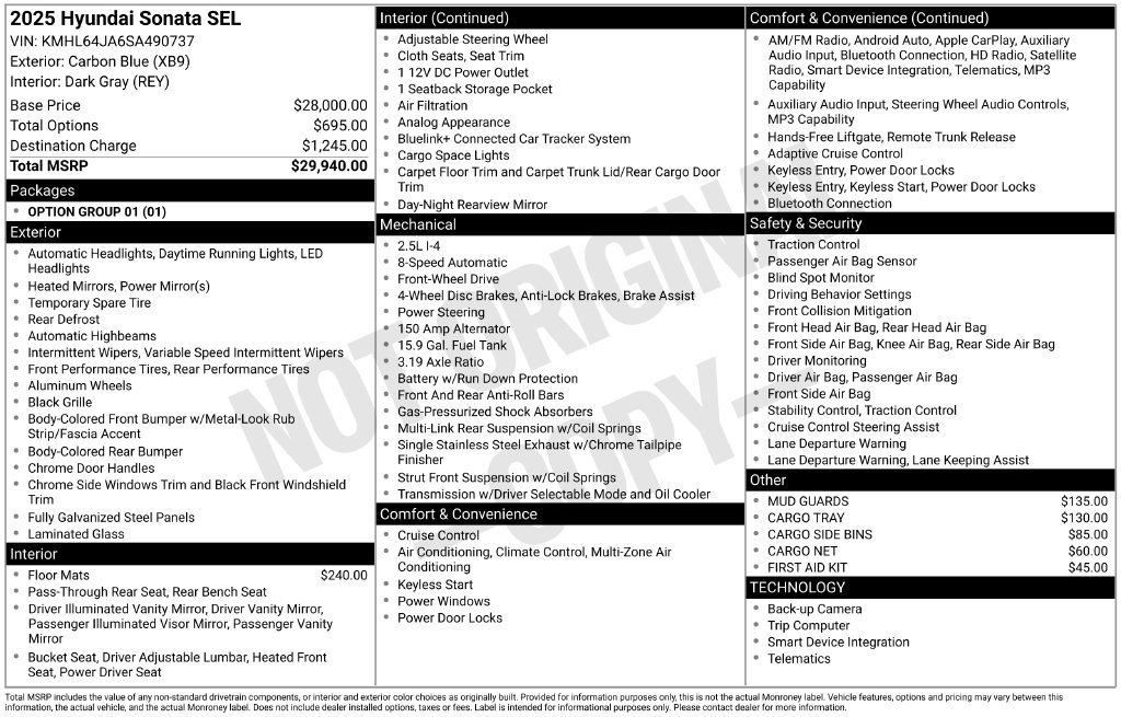 Used 2025 Hyundai Sonata SEL FWD image 6