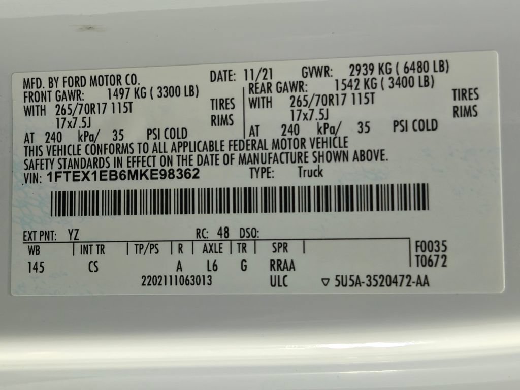 Used 2021 Ford F150 XL w/ Equipment Group 101A High AWD/4WD image 55
