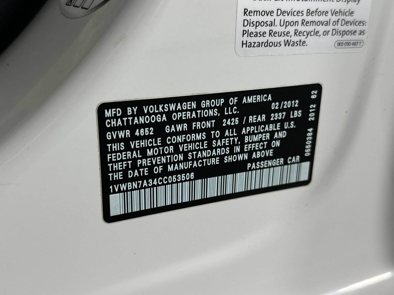 Used 2012 Volkswagen Passat TDI SE FWD image 35