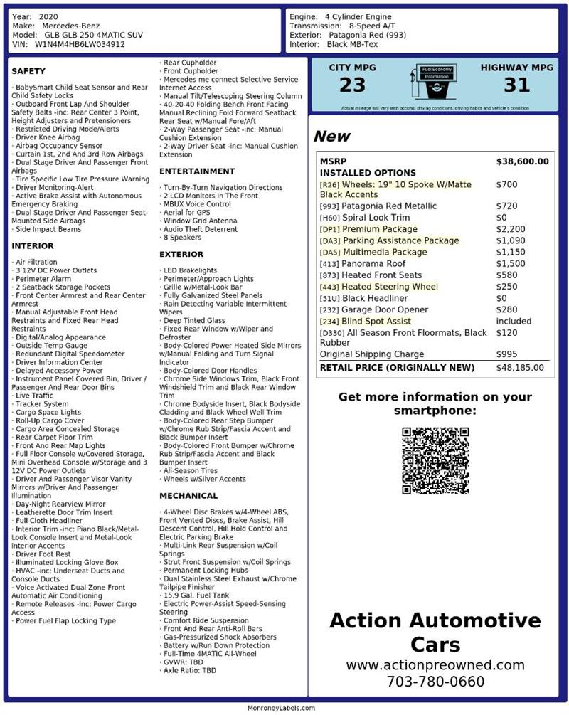 Used 2020 Mercedes-Benz GLB 250 4MATIC image 2