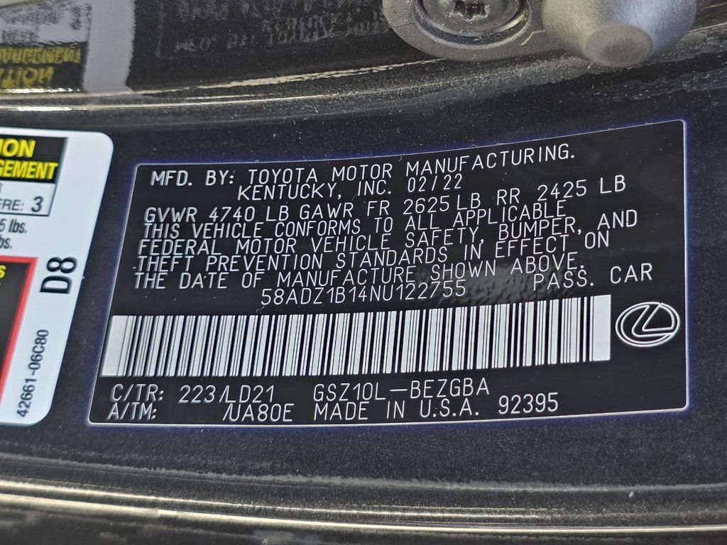 Used 2022 Lexus ES 350 w/ Premium Package FWD image 12