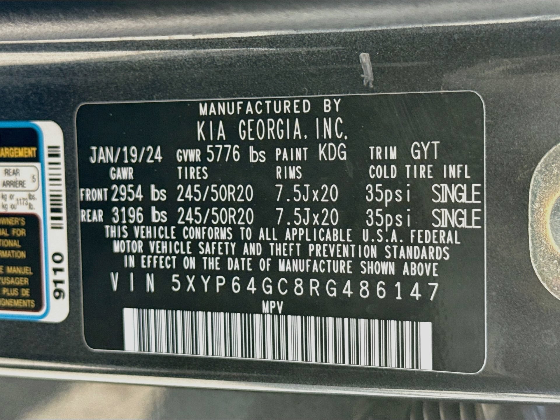 Used 2024 Kia Telluride S w/ S Sunroof Package FWD image 45