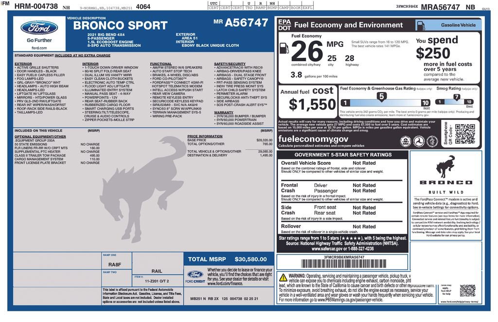 Certified 2021 Ford Bronco Sport Big Bend AWD/4WD image 28