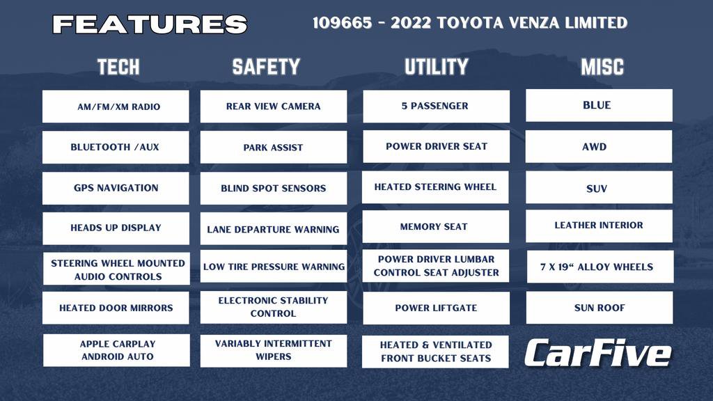 Used 2022 Toyota Venza Limited image 36