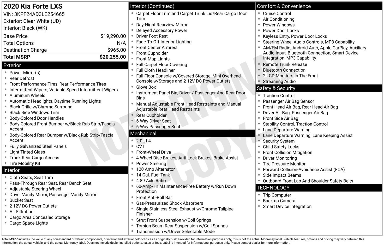 Used 2020 Kia Forte LXS image 3