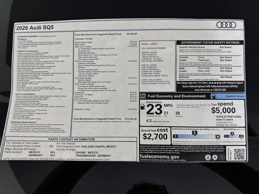 New 2026 Audi SQ5 Premium Plus AWD/4WD image 9