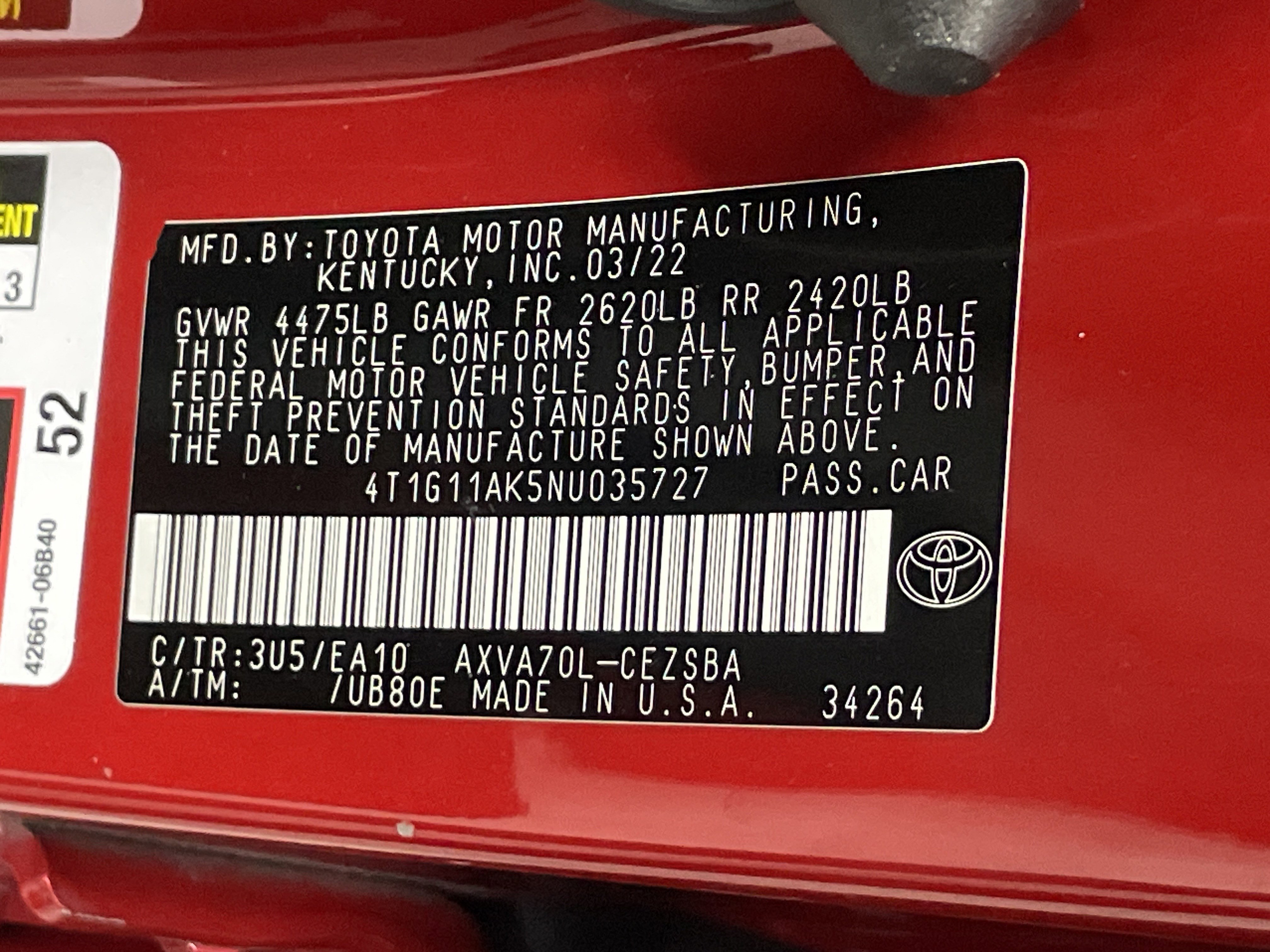 Used 2022 Toyota Camry SE FWD image 36