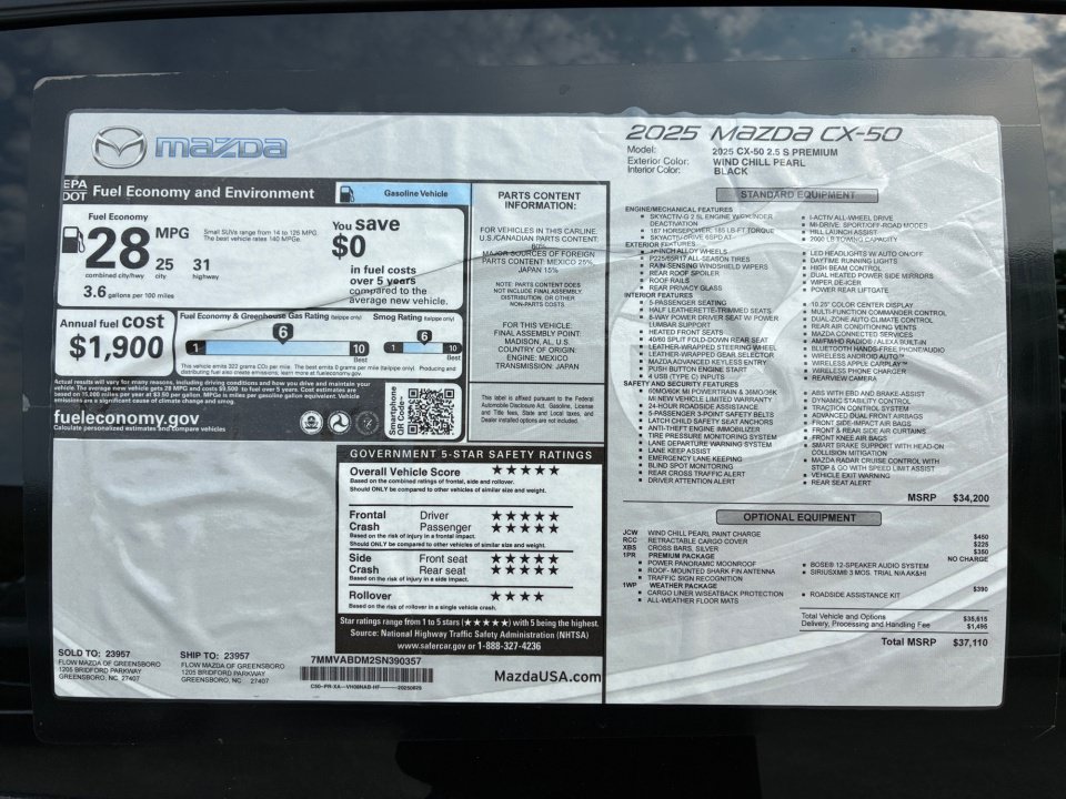 Certified 2025 MAZDA CX-50 AWD 2.5 S w/ Weather Package image 33