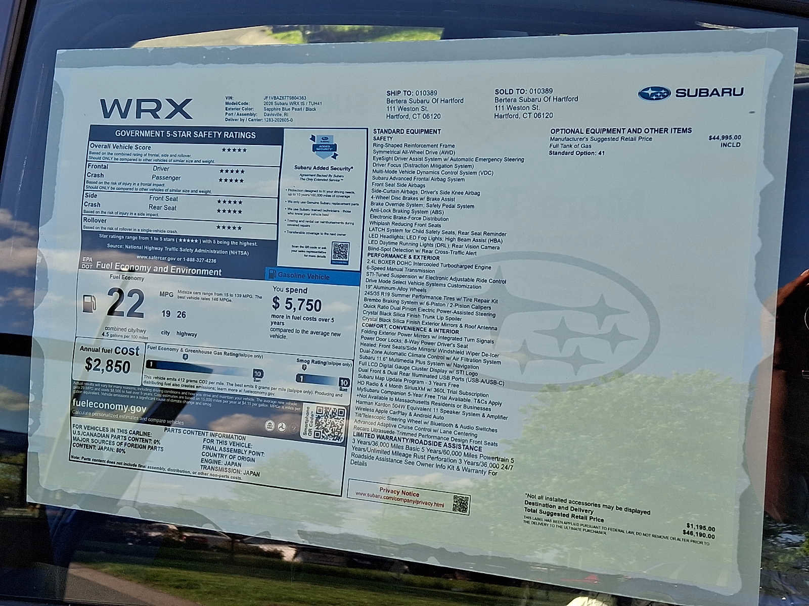 New 2026 Subaru WRX tS AWD/4WD image 11