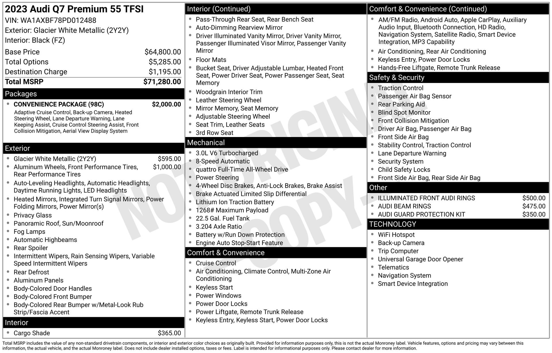 Used 2023 Audi Q7 3.0T Premium w/ Convenience Package image 3