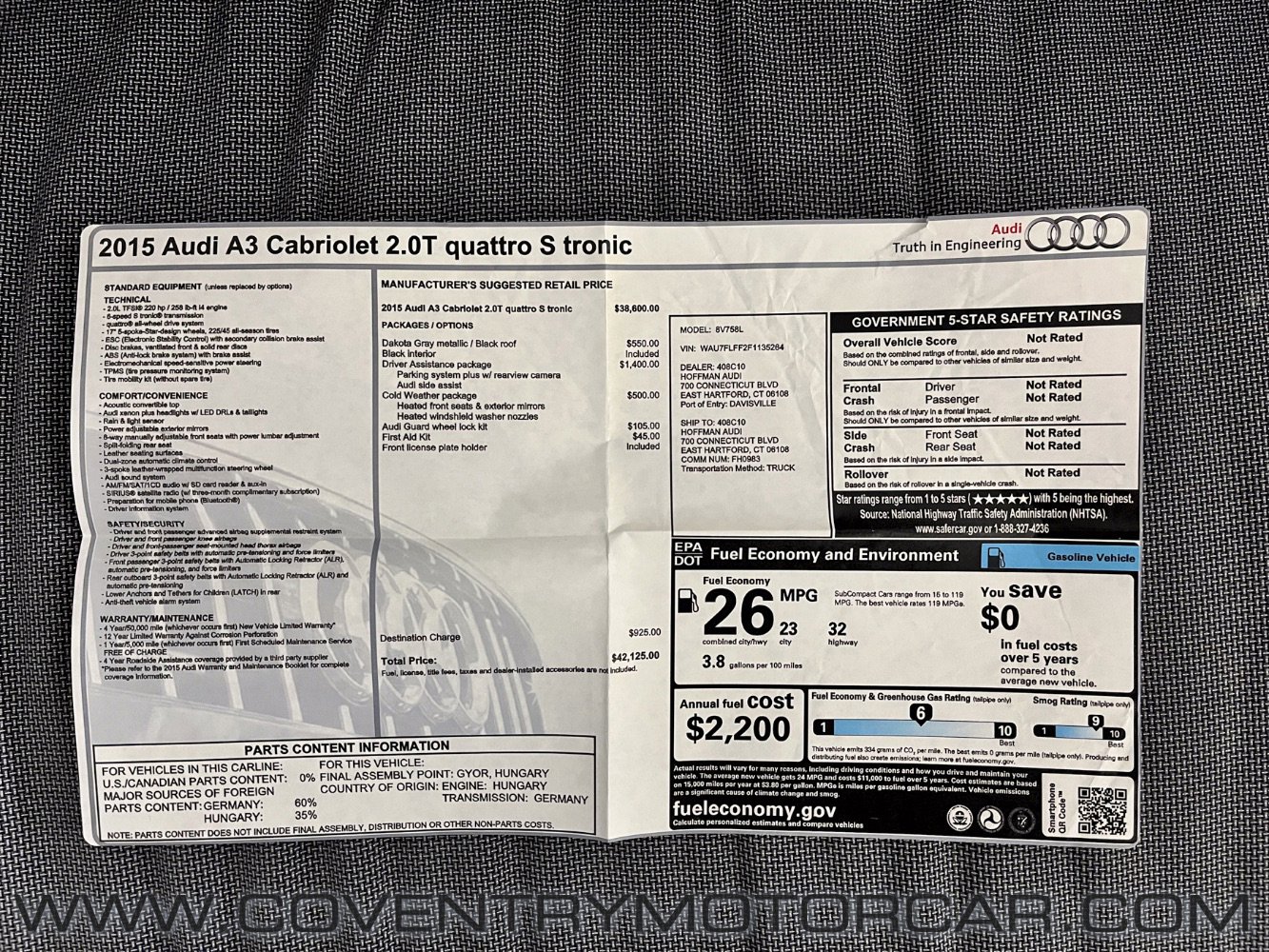 Used 2015 Audi A3 2.0T Premium w/ Driver Assistance Package image 18