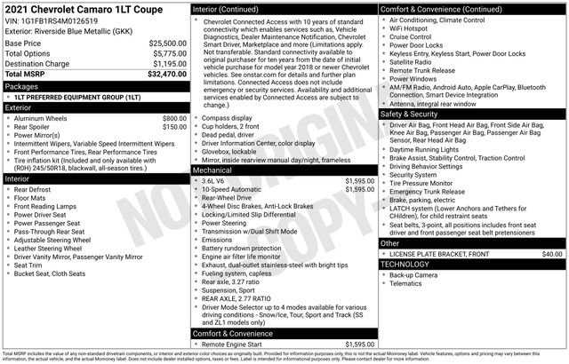 Certified 2021 Chevrolet Camaro LT image 8