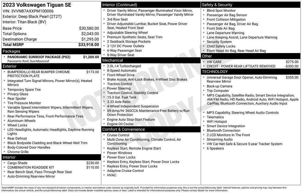 Used 2023 Volkswagen Tiguan SE w/ Panoramic Sunroof Package FWD image 43