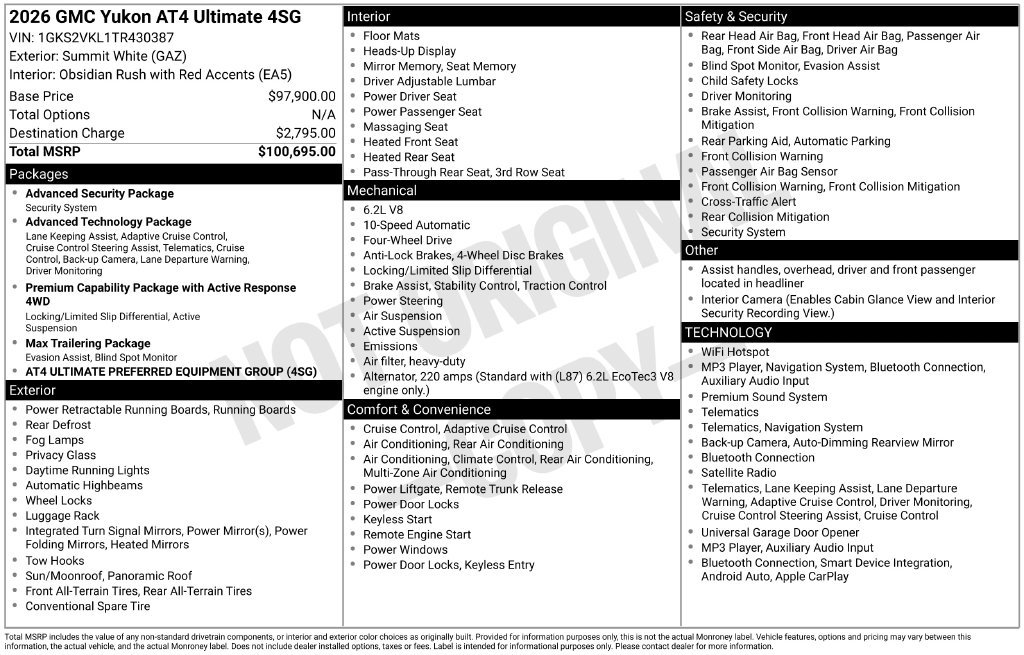 New 2026 GMC Yukon AT4 Ultimate AWD/4WD image 28