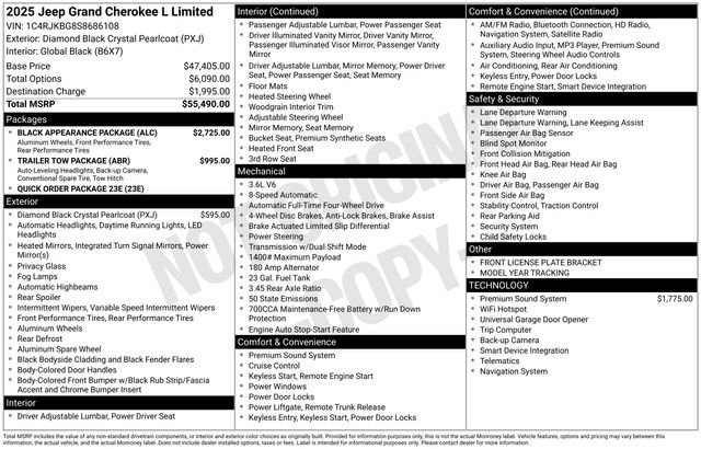 Used 2025 Jeep Grand Cherokee L Limited w/ Black Appearance Package image 50