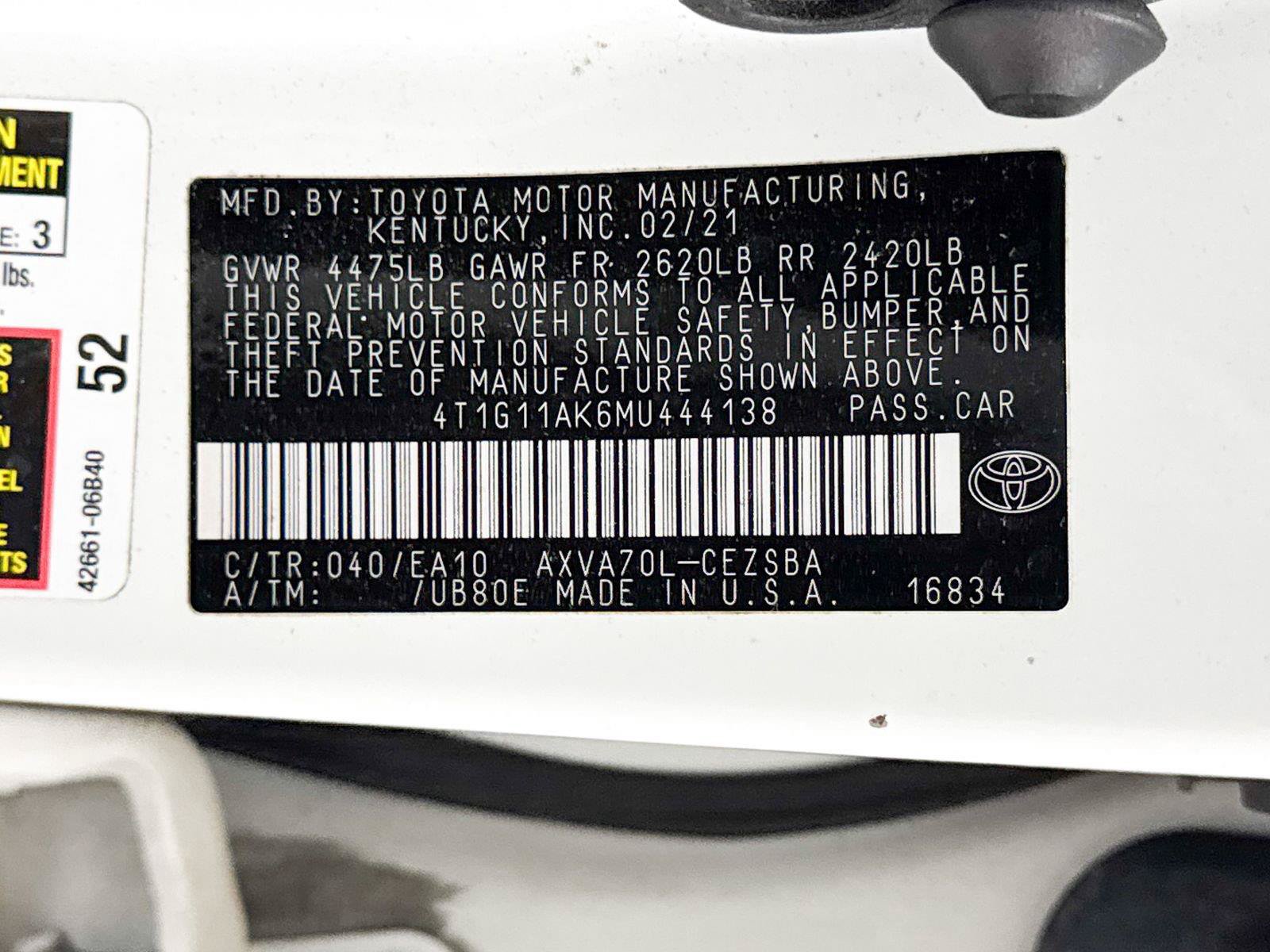 Used 2021 Toyota Camry SE FWD image 32