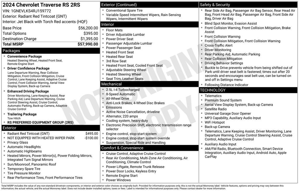 Certified 2024 Chevrolet Traverse RS AWD/4WD image 3