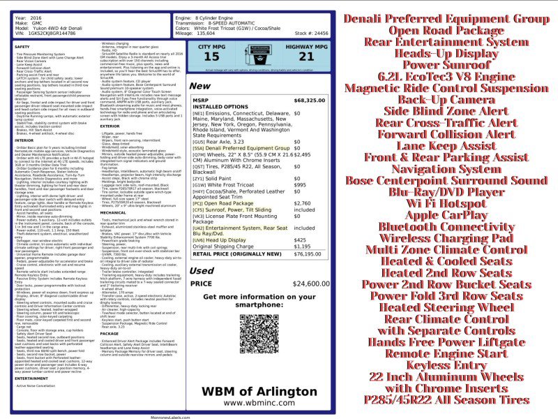 Used 2016 GMC Yukon Denali w/ Open Road Package image 2