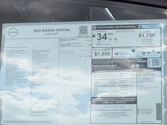 New 2025 Nissan Sentra S FWD image 16