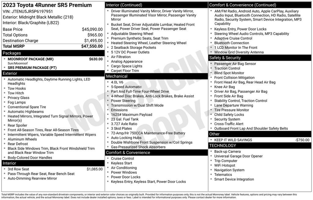 Used 2023 Toyota 4Runner SR5 Premium w/ Moonroof Package image 44