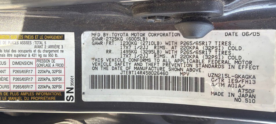 Used 2005 Toyota 4Runner Sport image 10