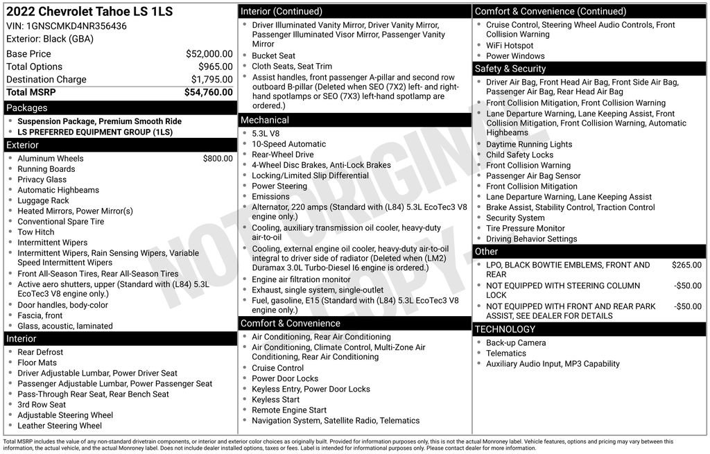 Used 2022 Chevrolet Tahoe LS RWD image 34