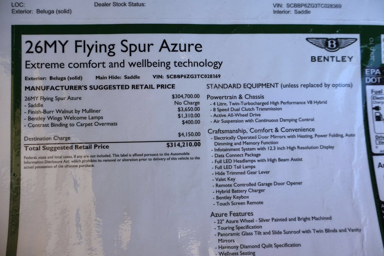 New 2026 Bentley Flying Spur Plug-In Hybrid AWD/4WD image 20