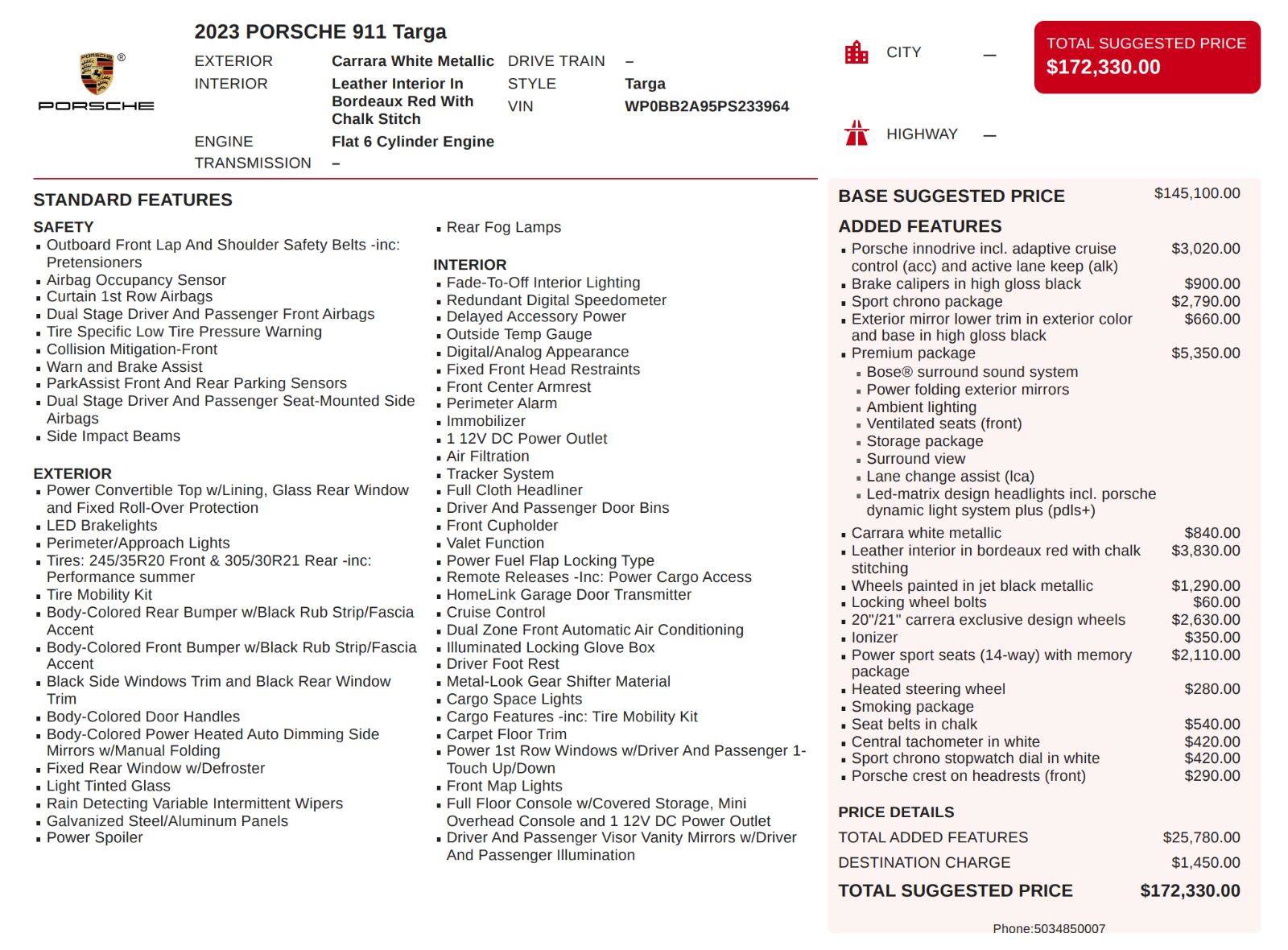 Used 2023 Porsche 911 Targa 4S w/ Premium Package AWD/4WD image 5
