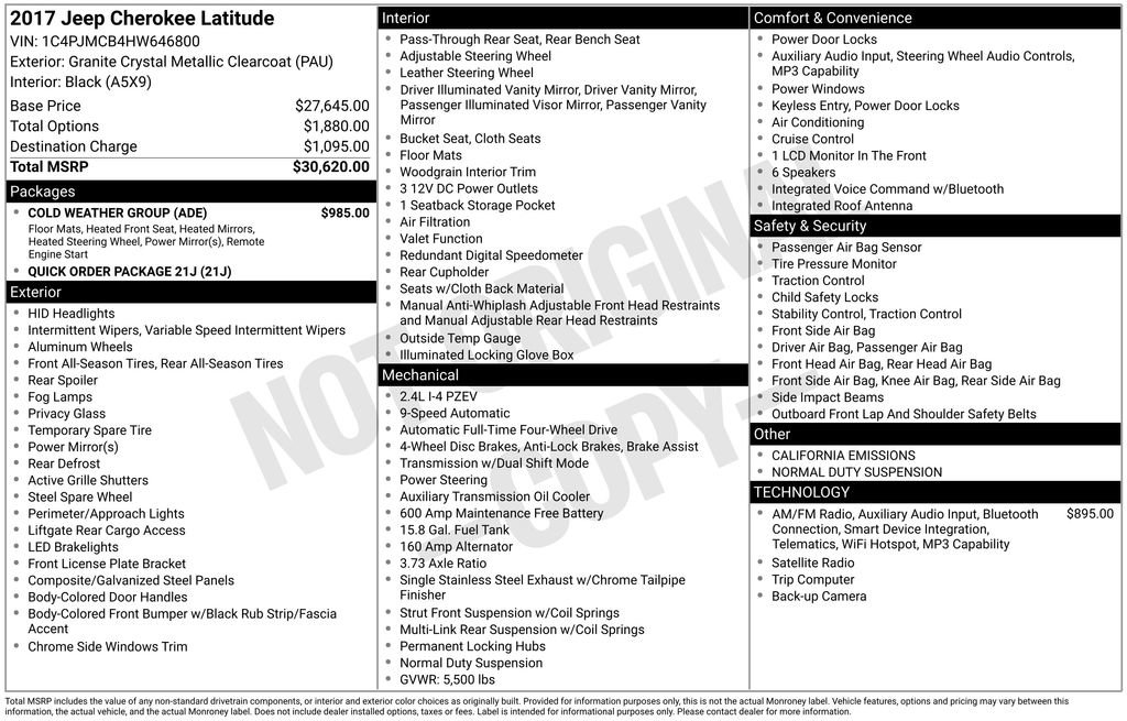 Used 2017 Jeep Cherokee Latitude w/ Cold Weather Group image 4