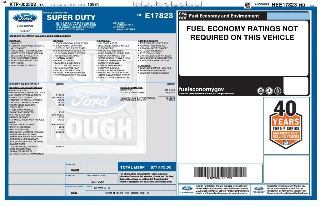 Used 2017 Ford F350 King Ranch w/ King Ranch Ultimate Package image 24