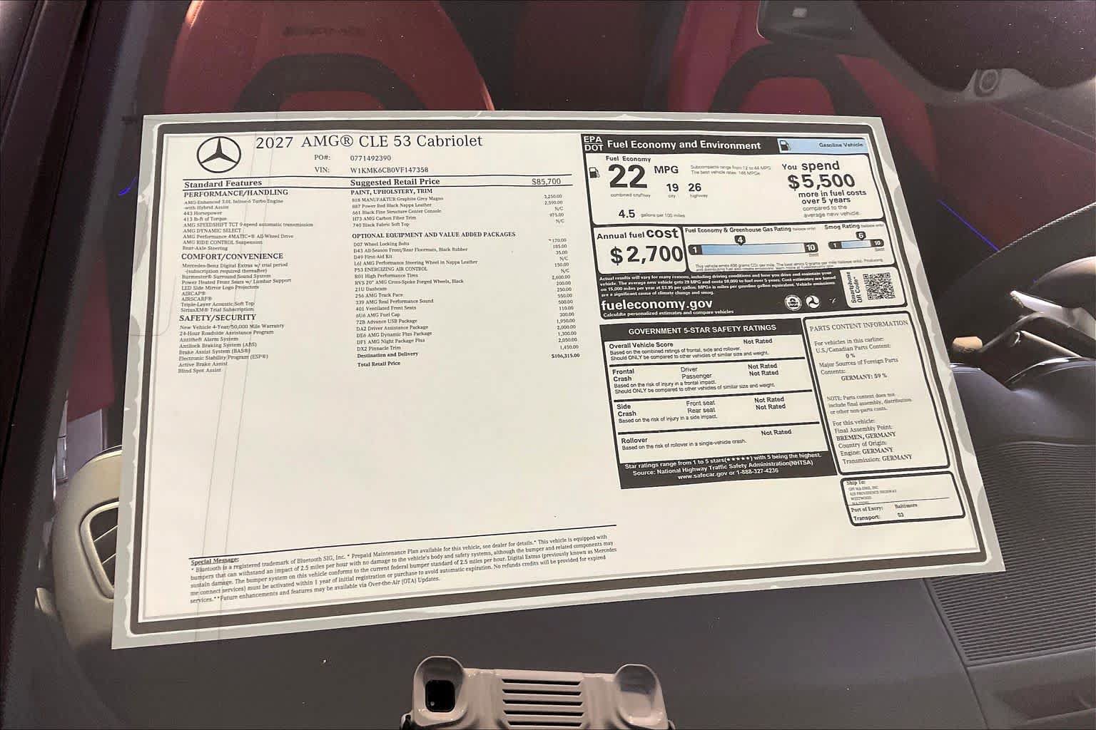 New 2027 Mercedes-Benz CLE 53 AMG 4MATIC Cabriolet image 18