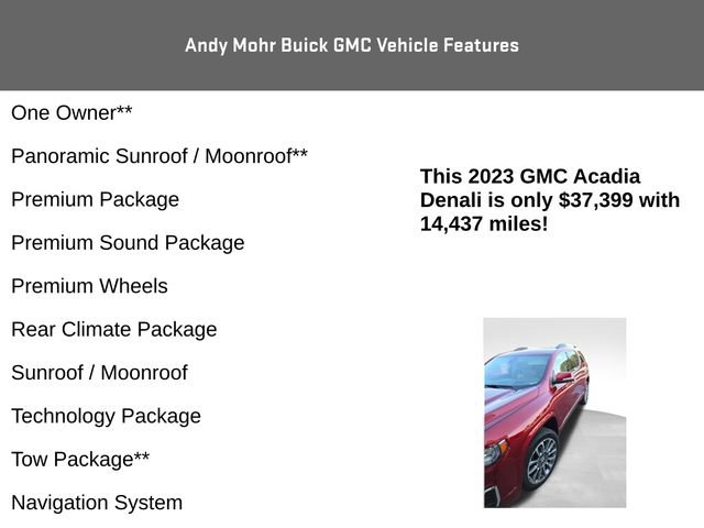 Used 2023 GMC Acadia Denali w/ Denali Ultimate Package AWD/4WD image 12