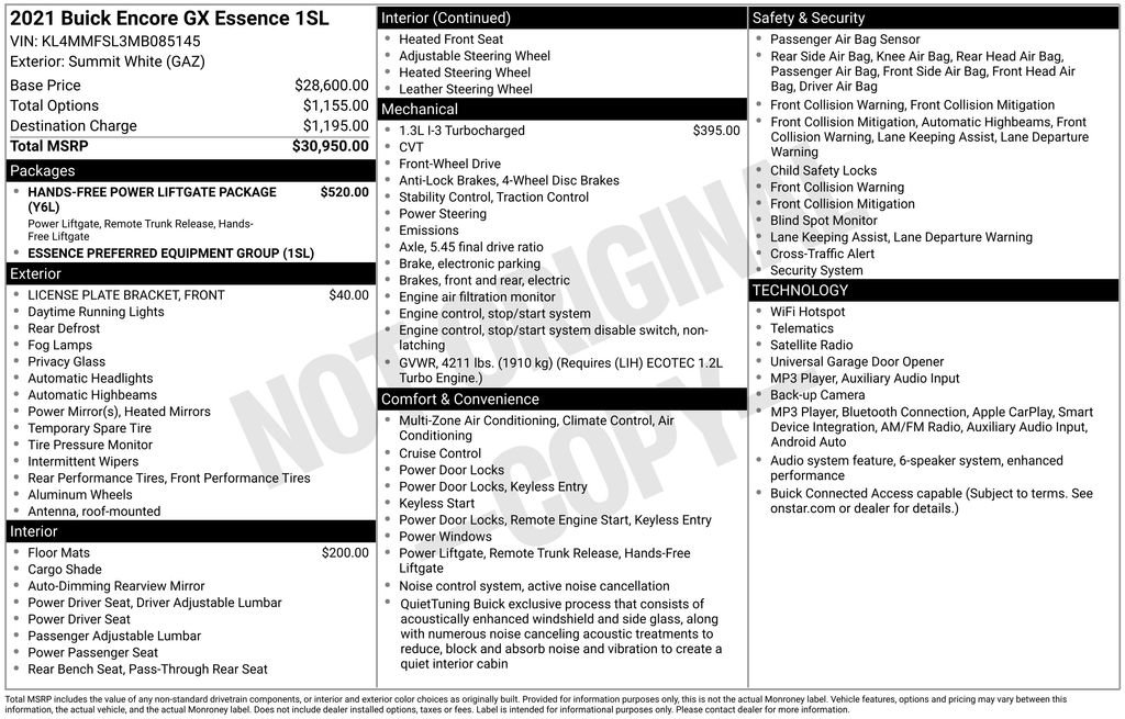 Used 2021 Buick Encore GX Essence FWD image 35