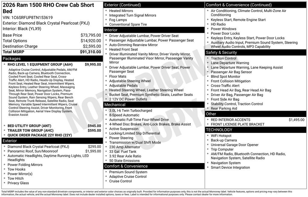 Used 2026 RAM 1500 RHO w/ RHO Level 1 Equipment Group AWD/4WD image 2