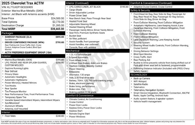 Used 2025 Chevrolet Trax ACTIV w/ Sunroof Package FWD image 29
