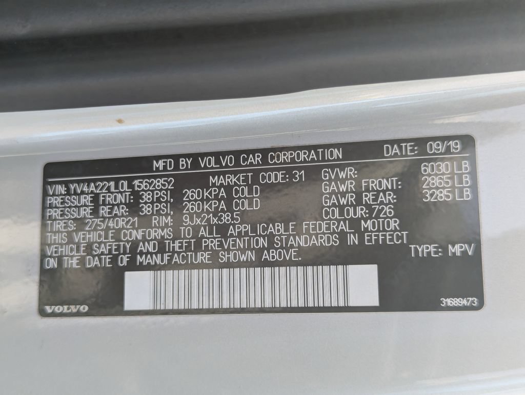 Used 2020 Volvo XC90 T6 Inscription w/ Protection Package Premier AWD/4WD image 39