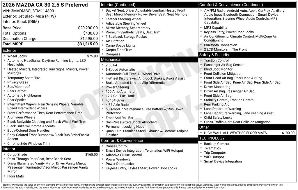 New 2026 MAZDA CX-30 AWD 2.5 S image 6