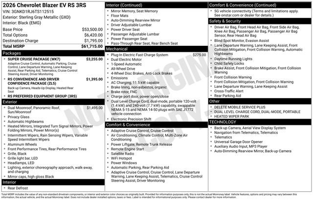 New 2026 Chevrolet Blazer EV RS w/ Super Cruise Package AWD/4WD image 27
