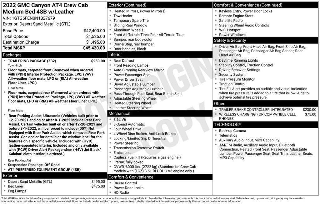 Certified 2022 GMC Canyon AT4 w/ Trailering Package image 3