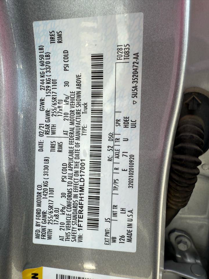 Used 2021 Ford Ranger XL w/ Equipment Group 101A High AWD/4WD image 39