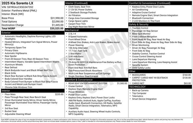 New 2025 Kia Sorento LX image 4