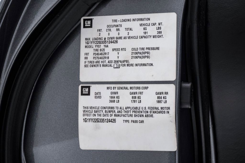 Used 2003 Chevrolet Corvette Coupe w/ Preferred Equipment Group RWD image 34