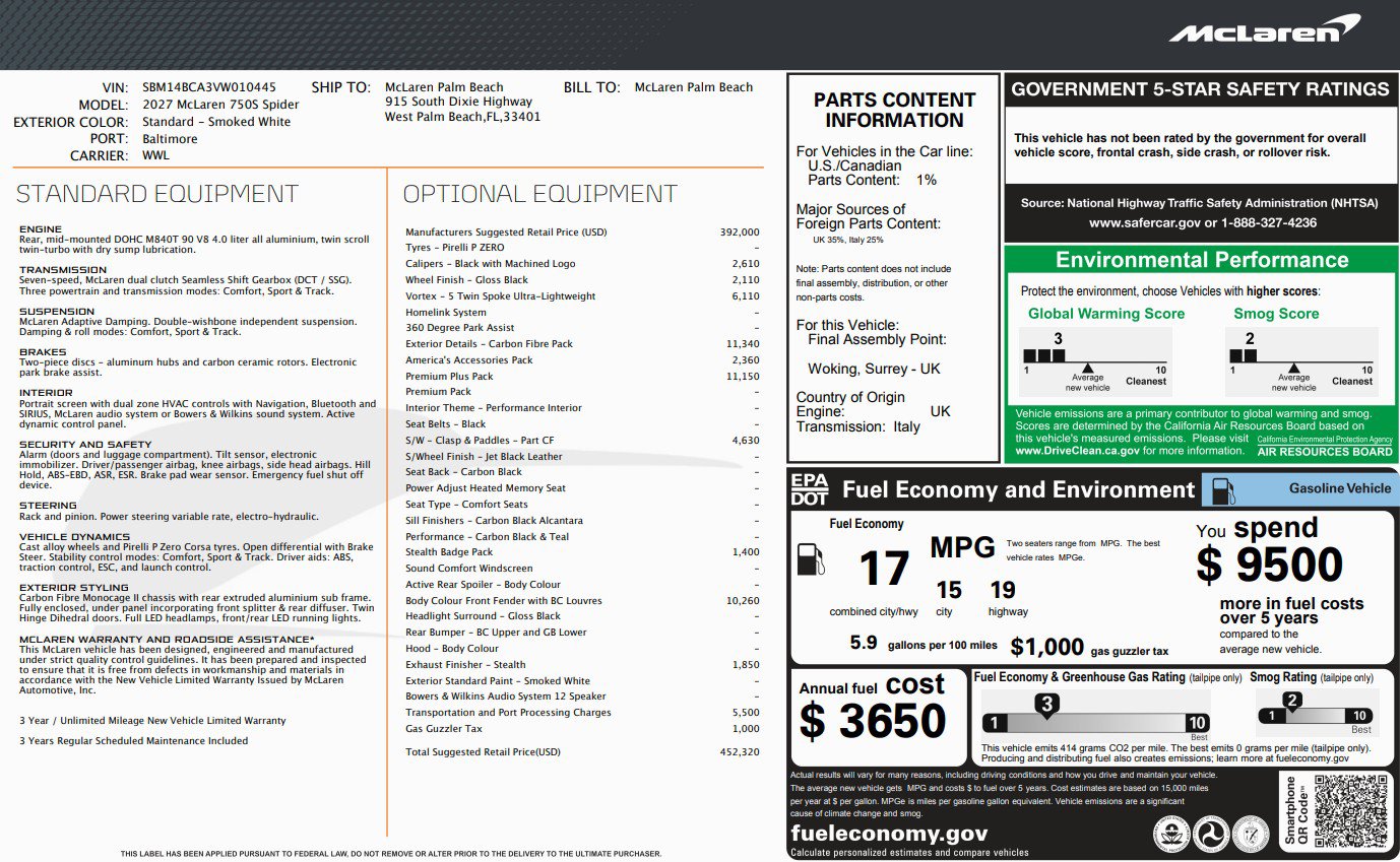 New 2027 McLaren 750S Spider RWD image 26