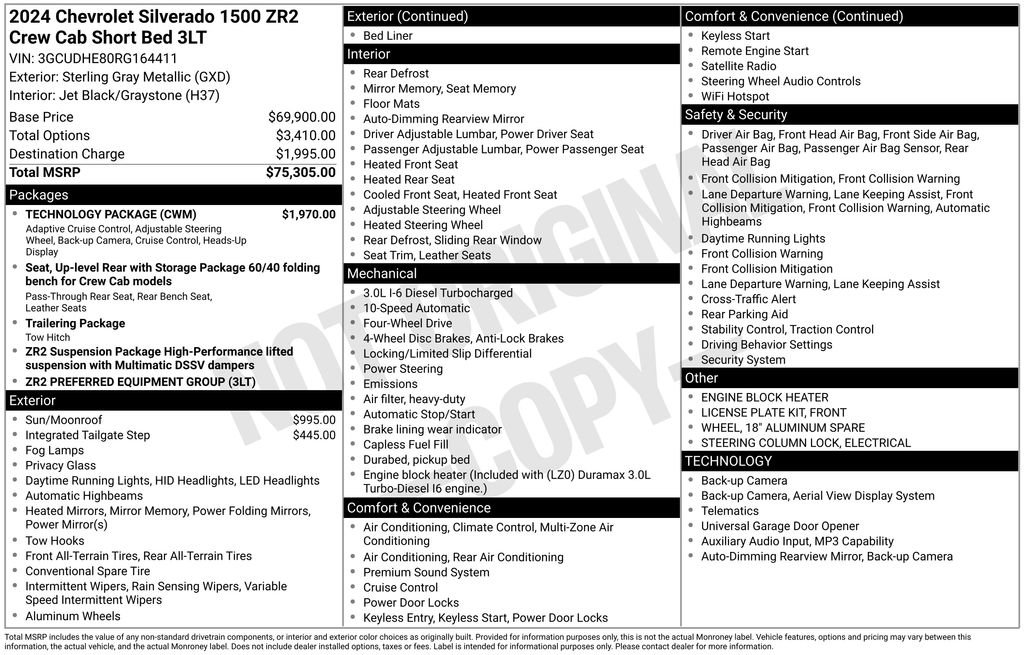 Used 2024 Chevrolet Silverado 1500 ZR2 w/ Technology Package AWD/4WD image 4