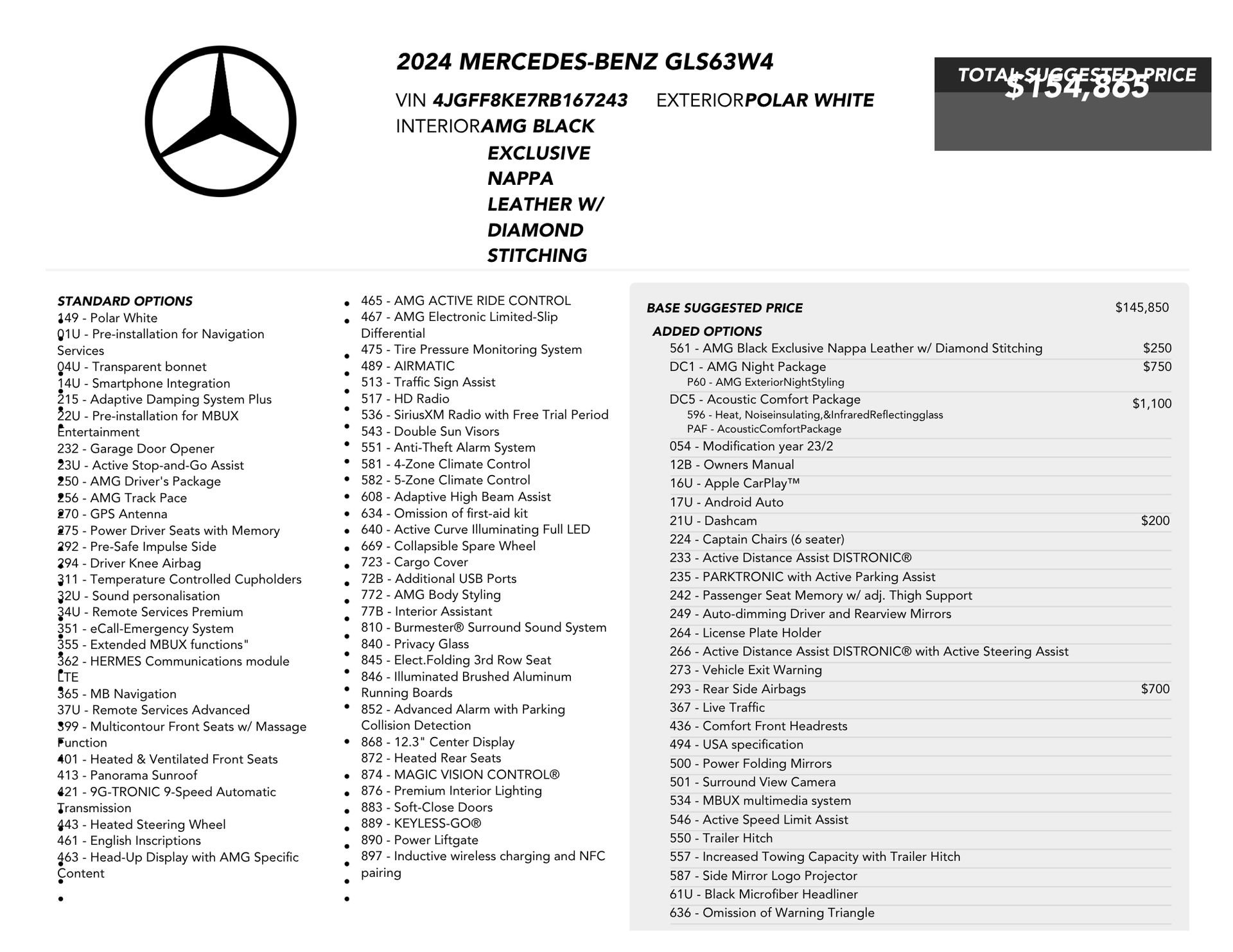 Used 2024 Mercedes-Benz GLS 63 AMG 4MATIC w/ Acoustic Comfort Package image 91