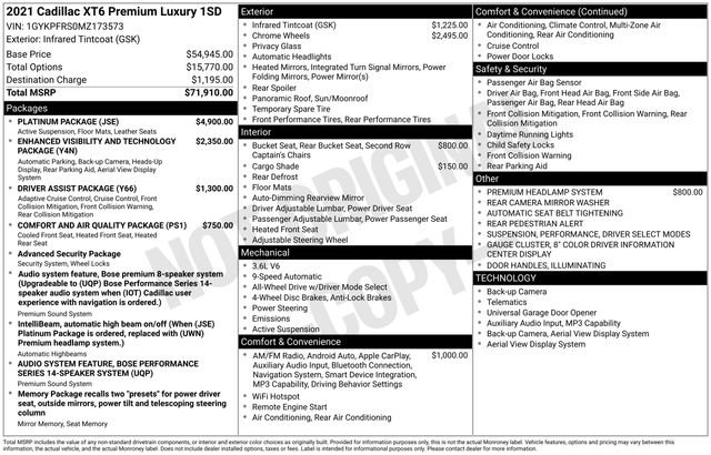 Used 2021 Cadillac XT6 Premium Luxury w/ Platinum Package image 3