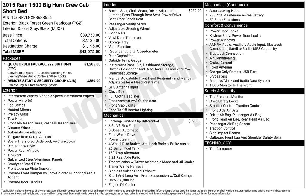 Used 2015 RAM 1500 Big Horn AWD/4WD image 7